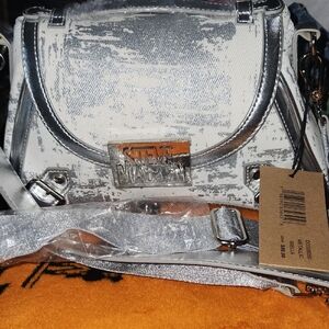 Steve Madden Metallic Silver Crossbody Bag
